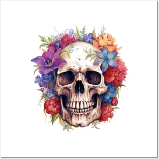 ornate skull Posters and Art